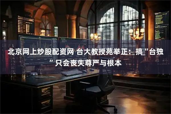 北京网上炒股配资网 台大教授苑举正：搞“台独”只会丧失尊严与根本