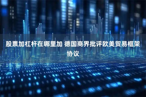 股票加杠杆在哪里加 德国商界批评欧美贸易框架协议